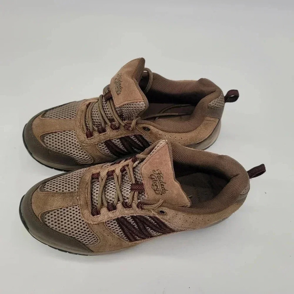 Faded Glory Mens 11 Sneakers Brown Leather Hiking Style Comfort Memory Foam 44.5 - Picture 4 of 7